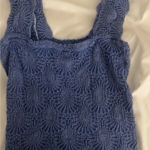 Blue Textured Women's Top